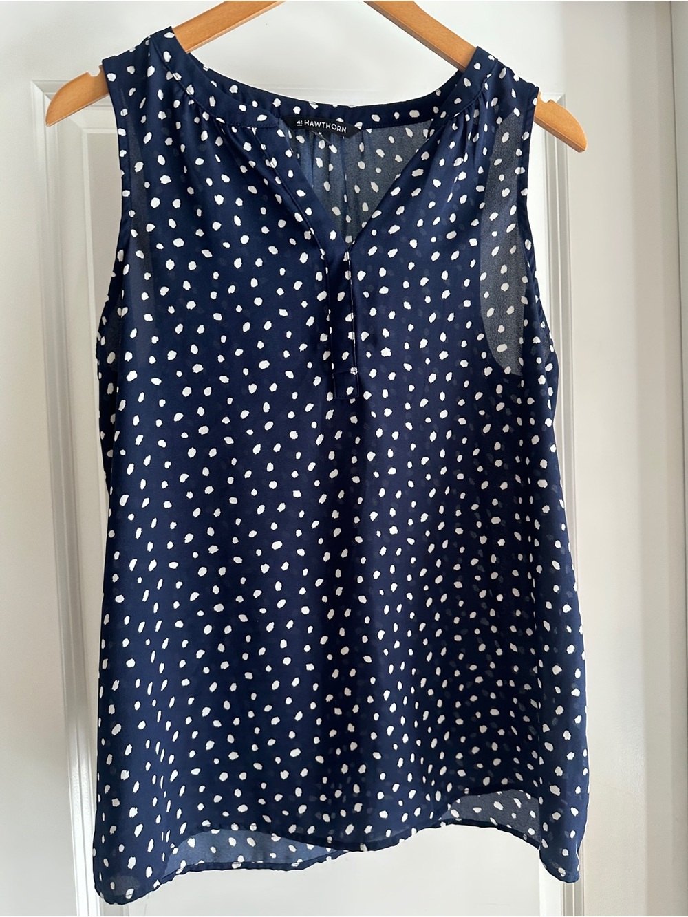 41 Hawthorn Navy and White Polka Dot Sleeveless Camisole